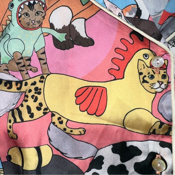 🌸[ Karen Mabon ] Fancy Dress Cats Pajama Short Sleeve Set - Picture 9 of 16